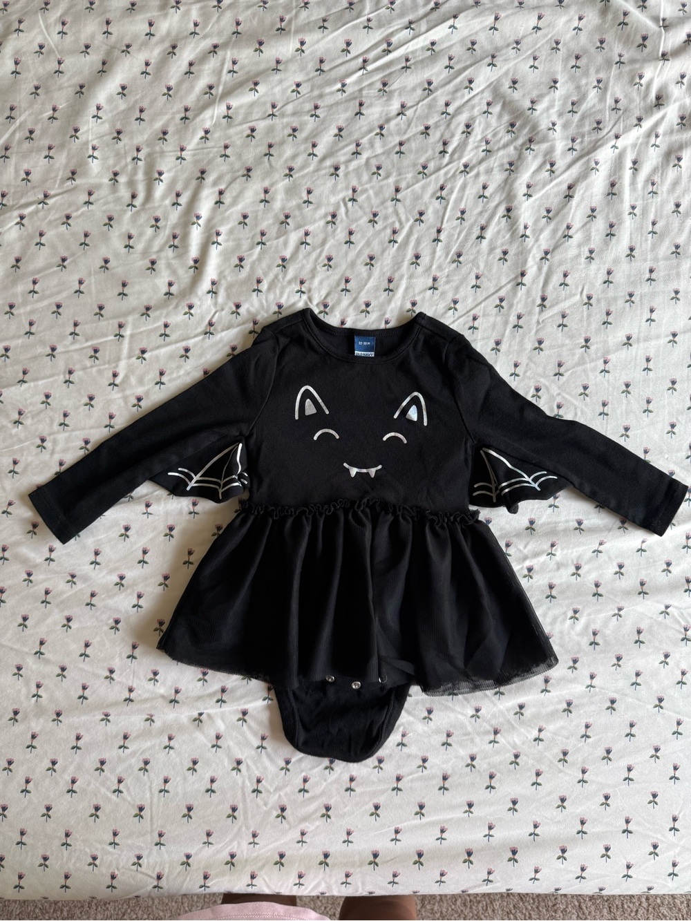Halloween Black Bat Dress Bodysuit for Baby/Toddler - 12-18m - like New